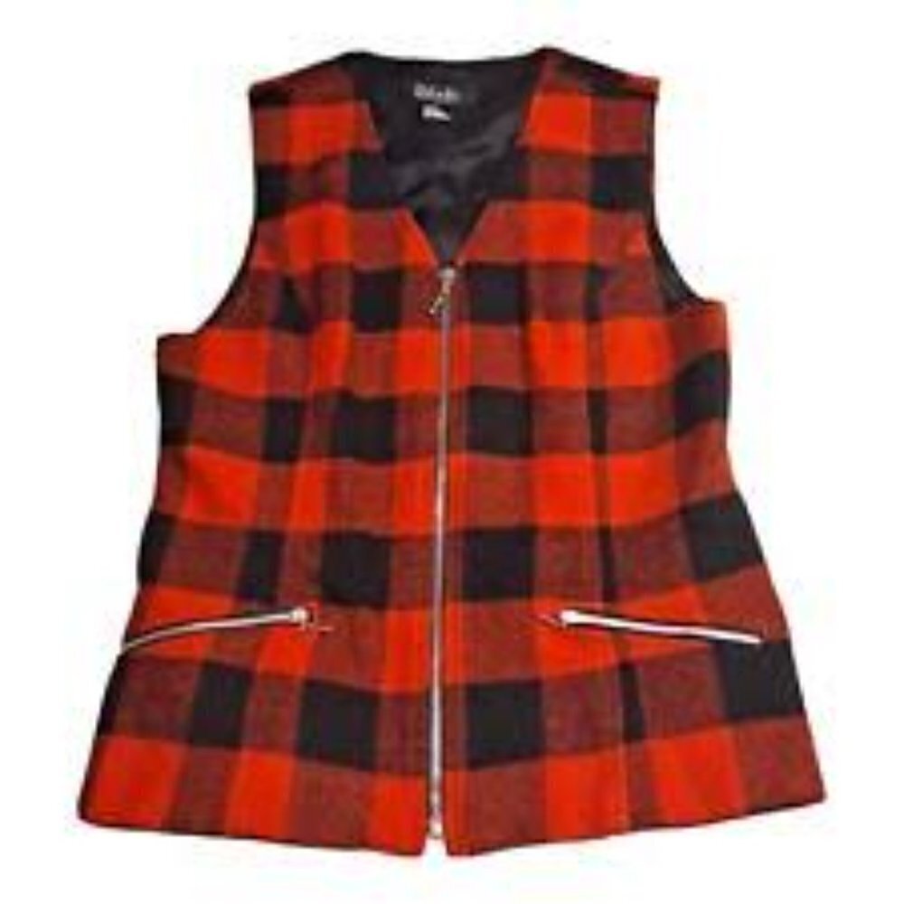 Women's Rafaella Vest 90's Vintage Wool Blend Buffalo Plaid Grunge Y2K